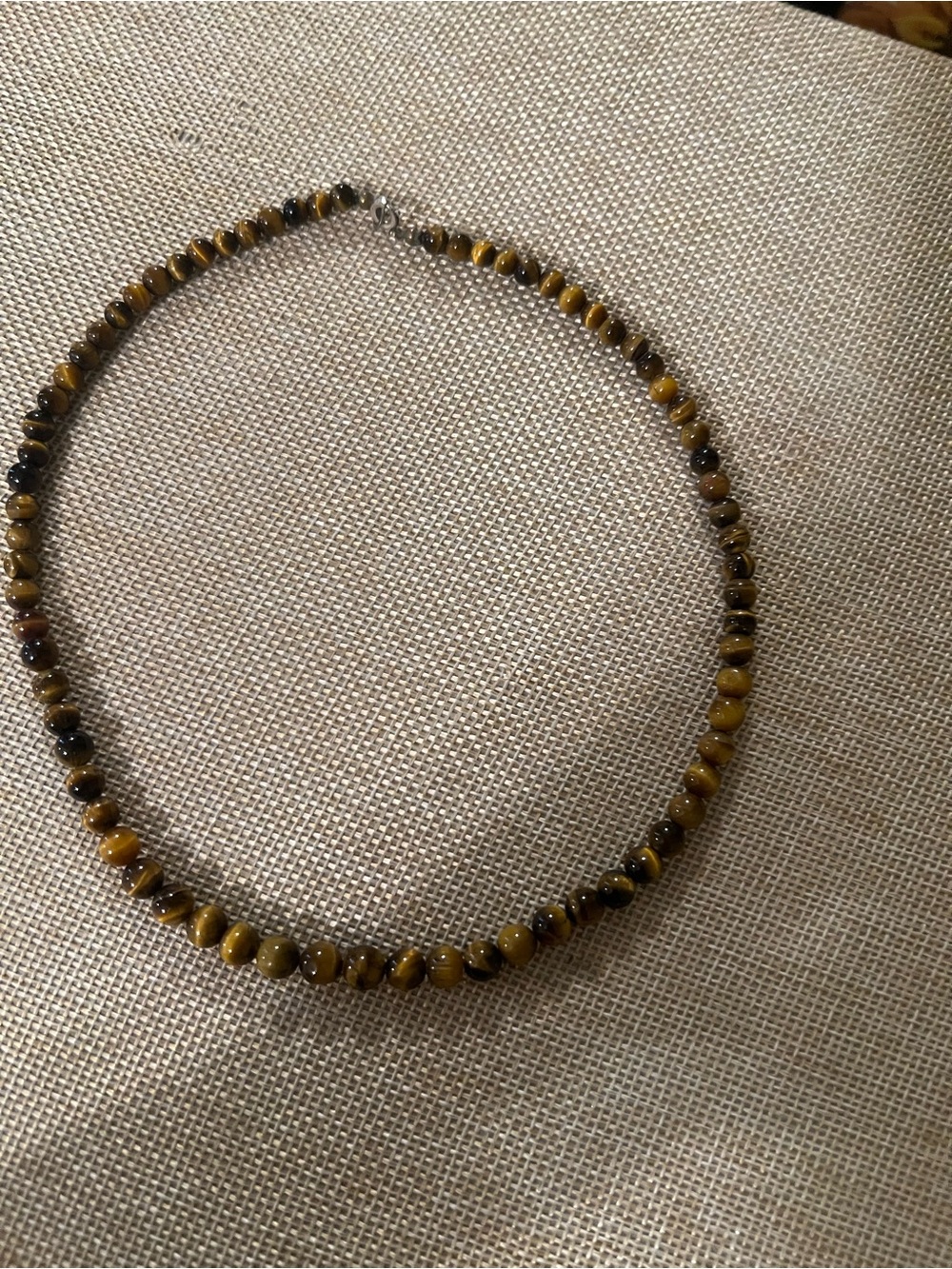 Tiger's Eye Beaded Necklace - Brown Gold from Singapore